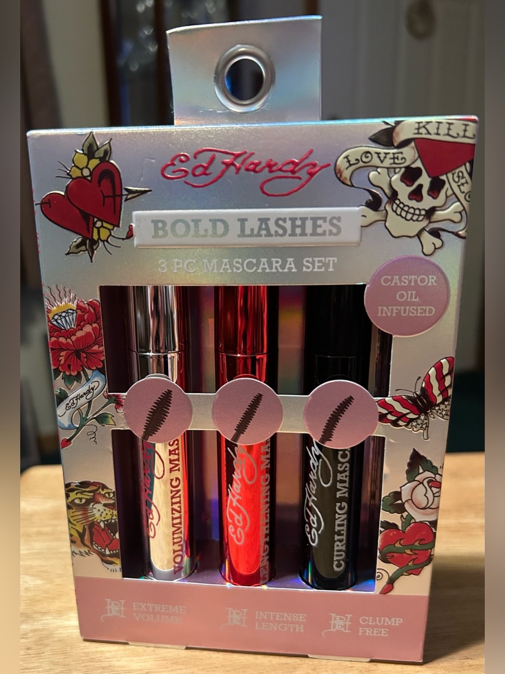 Ed Hardy Bold Lashes 3-Piece Mascara Set - Silver, Red, Black